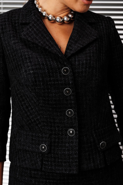 Жакет, юбка Мода Юрс 25-2937 черный - фото 7