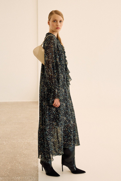 Платье Lokka 1681Р черный/мультиколор - фото 6