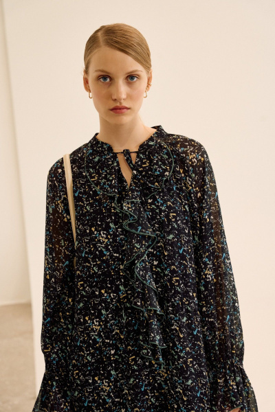 Платье Lokka 1681Р черный/мультиколор - фото 4