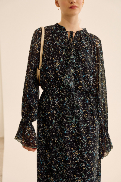 Платье Lokka 1681Р черный/мультиколор - фото 2