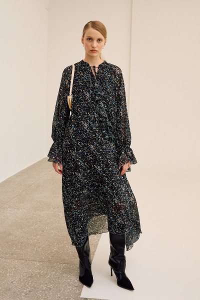 Платье Lokka 1681Р черный/мультиколор - фото 1