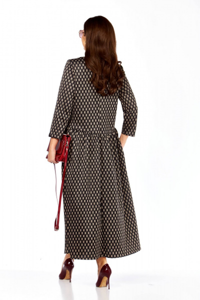 Платье Taita plus 2526/3 т.шоколад + беж - фото 5