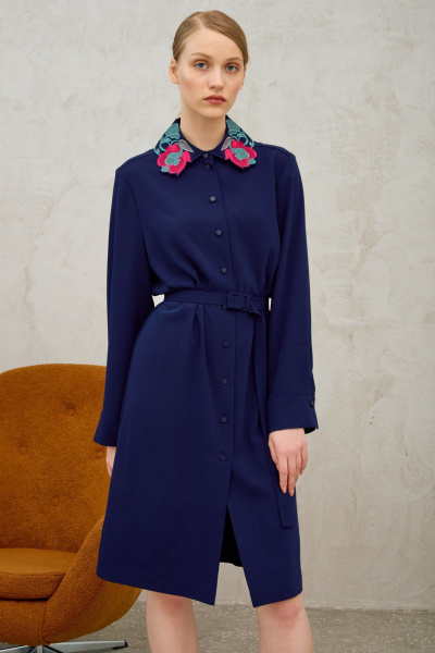 Платье, пояс Lokka 1712 синий - фото 2