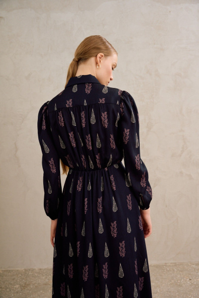 Платье, пояс Lokka 1715 темно-синий/мультиколор - фото 4