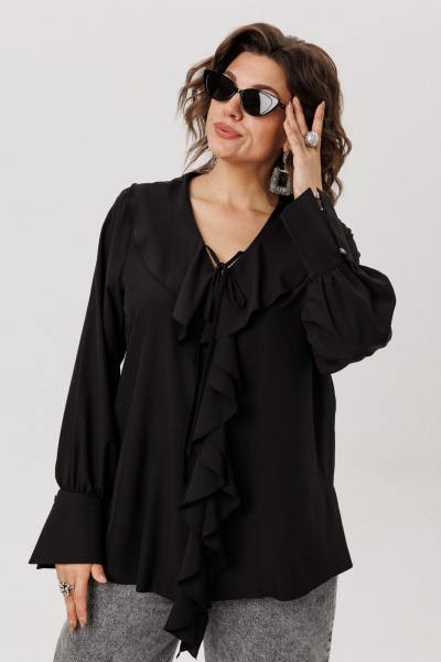 Блуза Anelli 1679 черная_романтика - фото 9