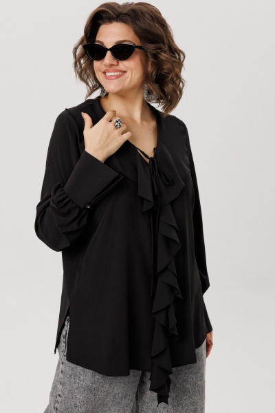 Блуза Anelli 1679 черная_романтика - фото 7
