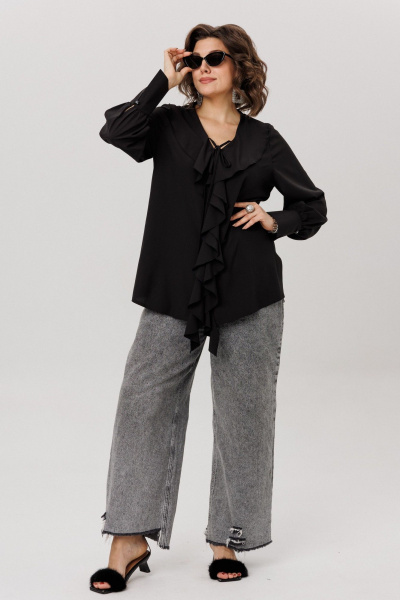 Блуза Anelli 1679 черная_романтика - фото 4