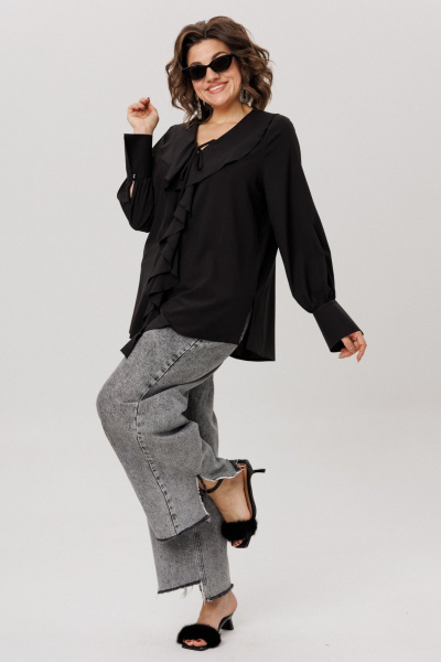 Блуза Anelli 1679 черная_романтика - фото 2