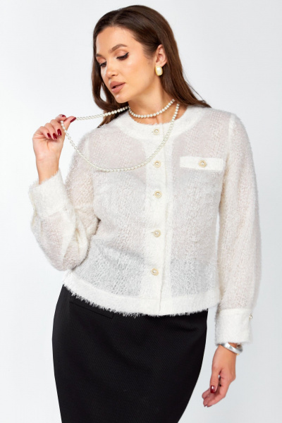 Блуза, юбка Мишель стиль 1329 бело-черный - фото 9