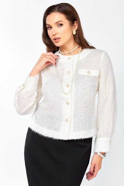 Блуза, юбка Мишель стиль 1329 бело-черный - фото 8