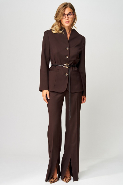 Брюки, жакет Laikony L-343 шоколад - фото 9