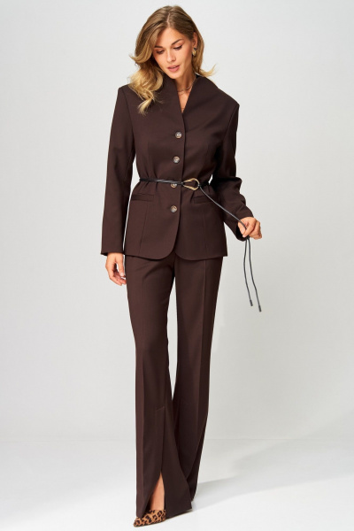 Брюки, жакет Laikony L-343 шоколад - фото 3