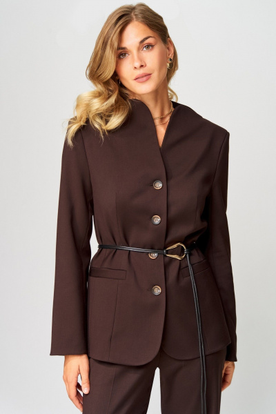 Брюки, жакет Laikony L-343 шоколад - фото 5