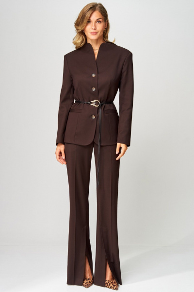Брюки, жакет Laikony L-343 шоколад - фото 1