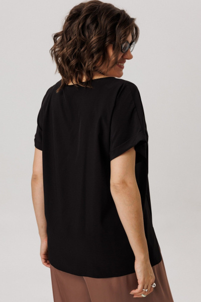 Топ Anelli 1576 черный кофе - фото 7