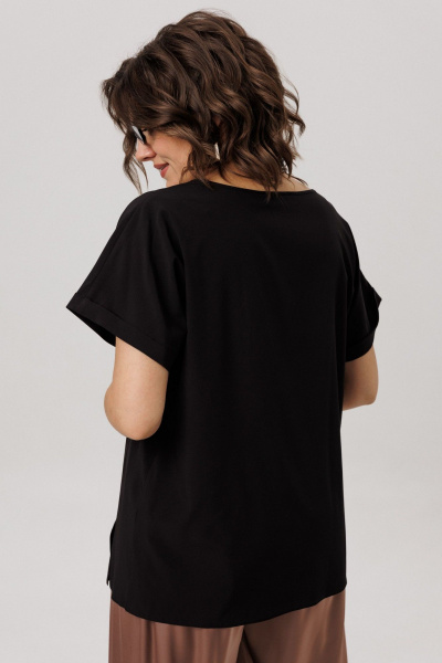 Топ Anelli 1576 черный кофе - фото 3