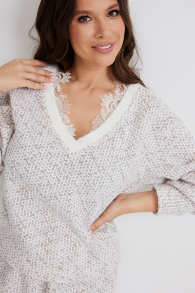 Джемпер, юбка Магия моды 2648 бежево-молочный - фото 3