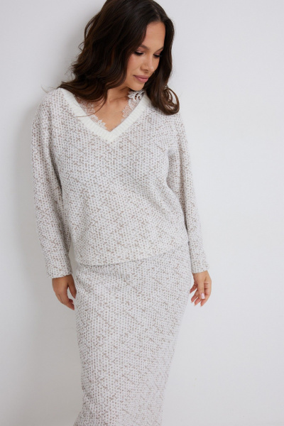 Джемпер, юбка Магия моды 2648 бежево-молочный - фото 2