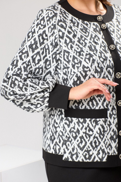Жакет, юбка Romanovich Style 2-2606 черно-белый - фото 11