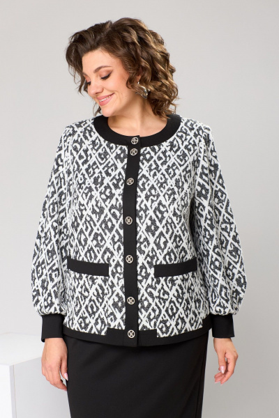 Жакет, юбка Romanovich Style 2-2606 черно-белый - фото 8