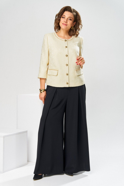 Брюки, жакет Romanovich Style 2-2848 молочный/черный - фото 1