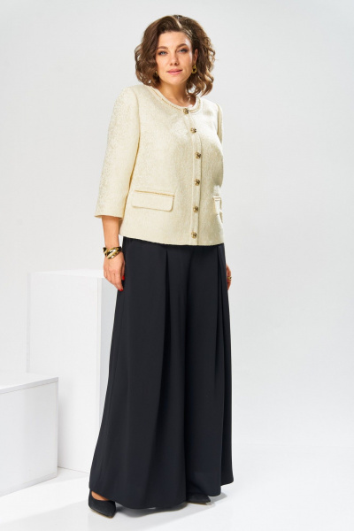 Брюки, жакет Romanovich Style 2-2848 молочный/черный - фото 3