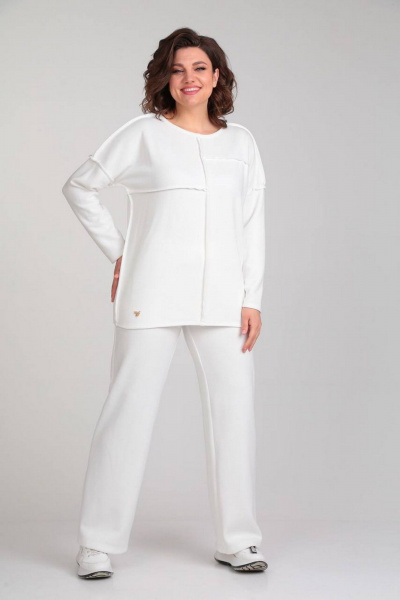 Стильные джемпер и брюки из трикотажного полотна Диомант 2017 экрю - фото 1