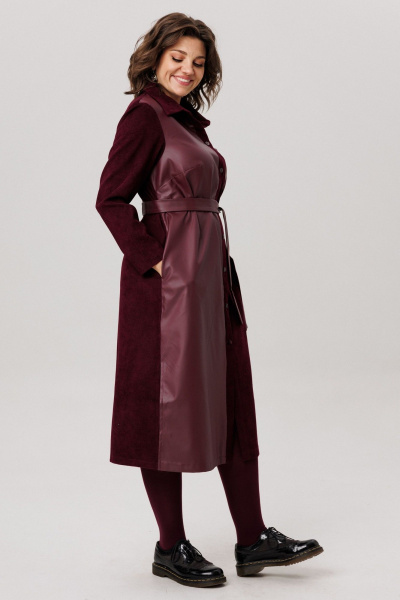 Платье Anelli 1726 вишневый_парфе - фото 4