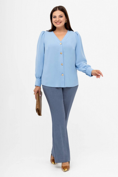Блуза Gold Style 2717 голубой - фото 9