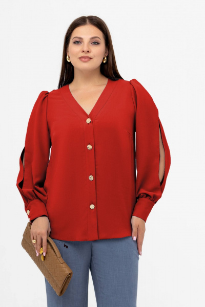 Блуза Gold Style 2717 кирпично-красный - фото 7