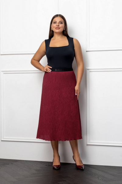 Жакет, юбка Gold Style 2723 бордовый - фото 6