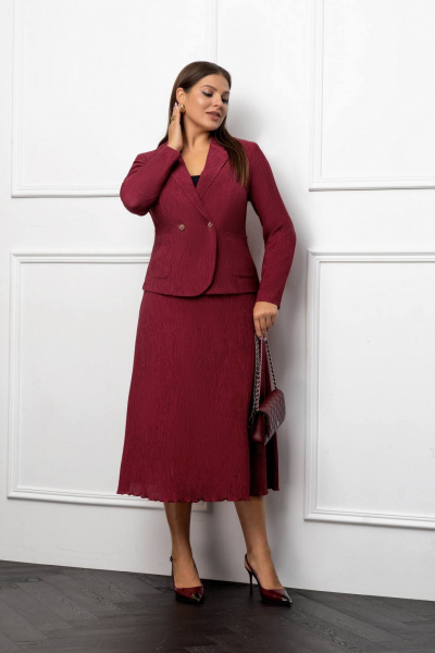 Жакет, юбка Gold Style 2723 бордовый - фото 1