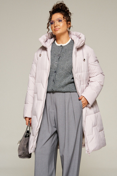 Пальто Beautiful&Free 8018 жемчужный - фото 9