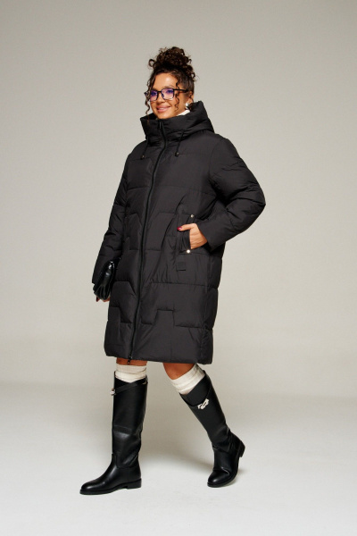 Пальто Beautiful&Free 8018 черный - фото 2