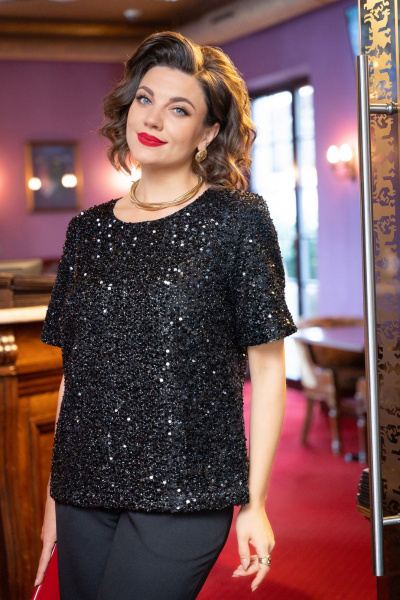 Брюки, топ VI ORO VR-1225 черный - фото 13