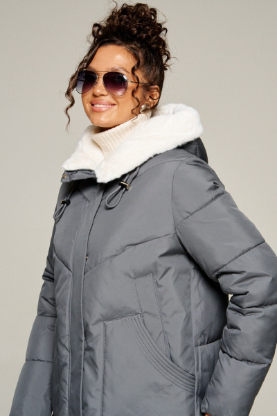 Пальто Beautiful&Free 8021 графит - фото 7