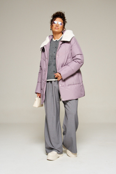 Пальто Beautiful&Free 8021 лиловый - фото 5