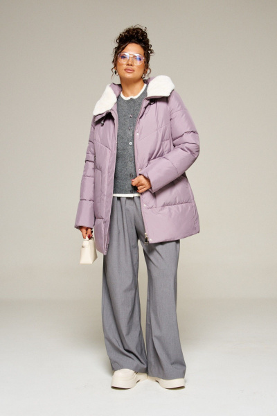 Пальто Beautiful&Free 8021 лиловый - фото 4