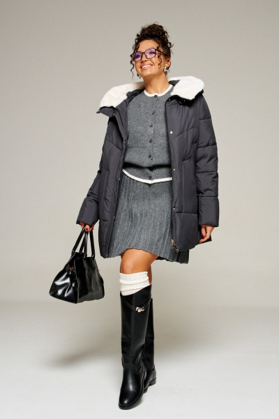 Пальто Beautiful&Free 8021 черный - фото 8