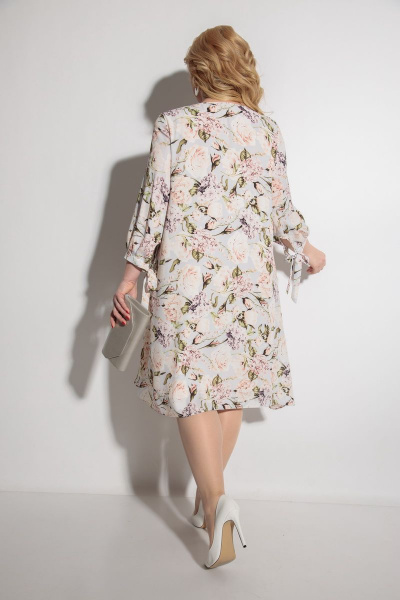 Платье Michel chic 2049 беж+цветы - фото 5