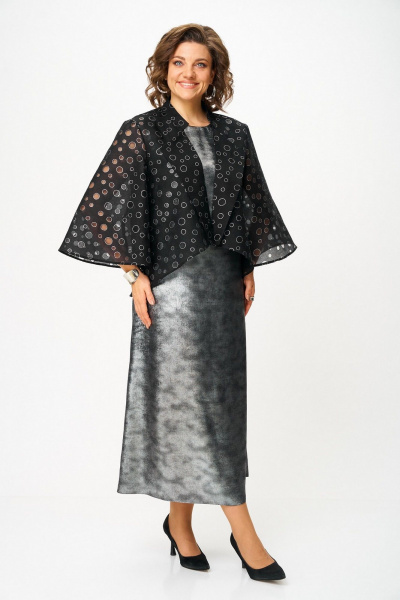 Блуза, платье Koketka i K 1320 серебристый+черный - фото 6