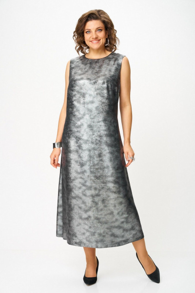 Блуза, платье Koketka i K 1320 серебристый+черный - фото 11