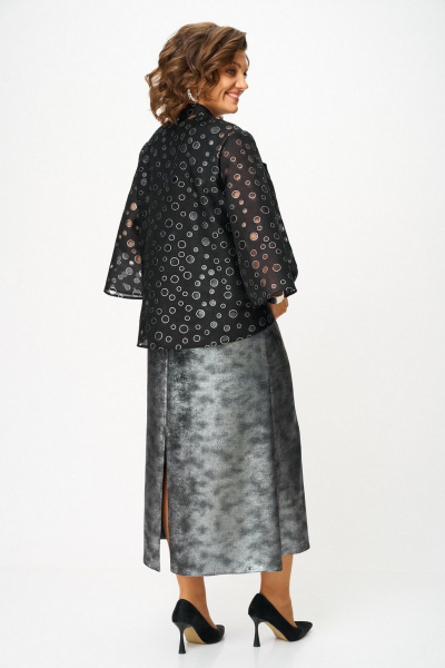 Блуза, платье Koketka i K 1320 серебристый+черный - фото 8