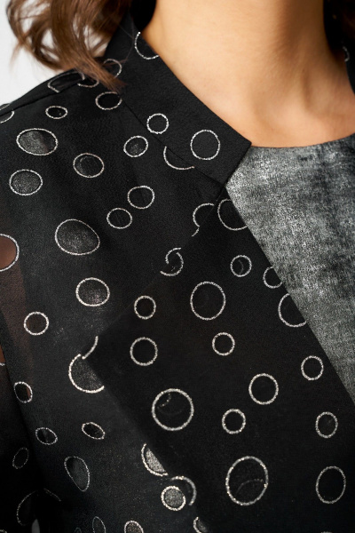 Блуза, платье Koketka i K 1320 серебристый+черный - фото 10