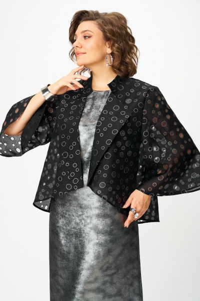 Блуза, платье Koketka i K 1320 серебристый+черный - фото 4