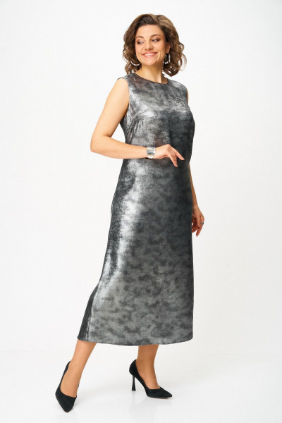 Блуза, платье Koketka i K 1320 серебристый+черный - фото 12
