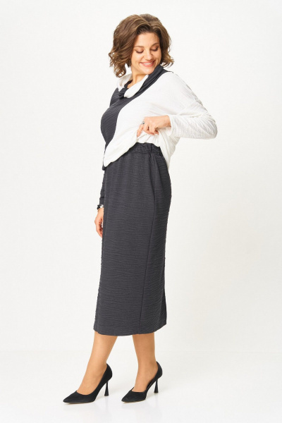 Платье Koketka i K 1322 серый+белый - фото 5