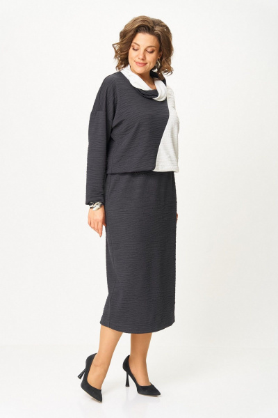 Платье Koketka i K 1322 серый+белый - фото 4