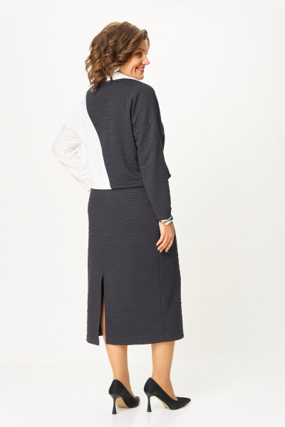 Платье Koketka i K 1322 серый+белый - фото 9