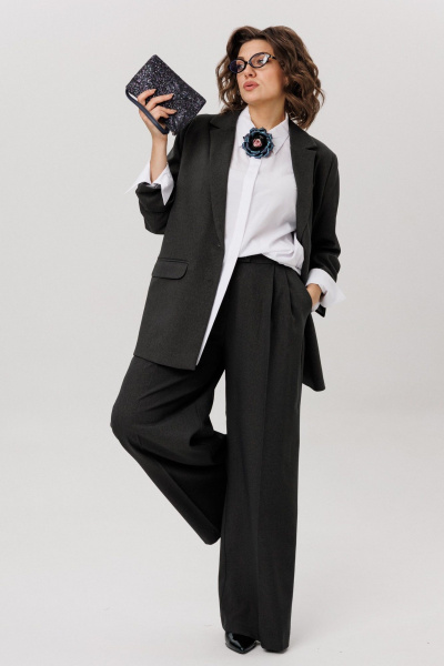 Брюки, жакет Anelli 1723 классика_обсидиана - фото 1